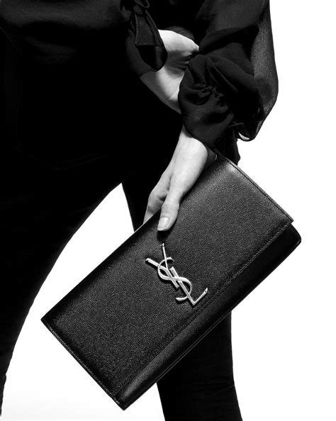 ysl kate leather clutch|clutches and evening saint laurent.